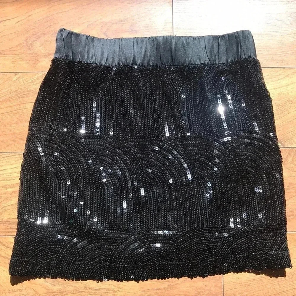 Sanctuary Chic Black Sequin Skirt